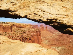 The view through Mesa Arch -- Photo by Pat Bean 