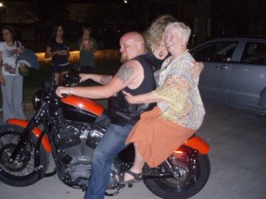 harley ride at David's wedding, 3-18