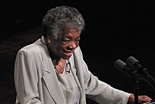 Maya Angelou speaking in 2008. 