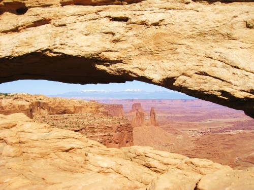 The view through Mesa Arch shows off a rich, red-rock background. -- Photo by Pat Bean 