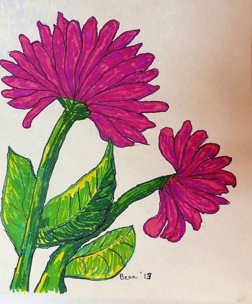 I took time to smell the flowers by sitting down to do art with a grandson, and this is what I drew while he drew the Batmobile. 