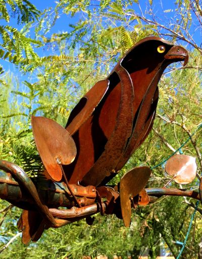Metal bird sculpture at Tohono Chul Park in Tucson. -- Photo by Pat Bean 