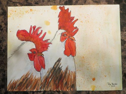 These hens remind me of the ones that ran around my grandmother's backyard, and eventually ended up on the Sunday dinner table. 