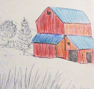 Quick sketch of a barn 