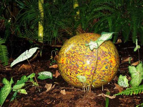 Dale Chihuly in the garden. -- Photo by Pat Bean 