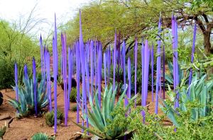 The color blue cheers up my world too, especially when used by glass artist Chihuly in this outdoor sculpture piece. -- Photo by Pat Bean 