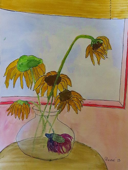 While writing is usually aways at the top of my daily priority list, piddling with my art jumps around on the list. -- Painting by Pat Bean 